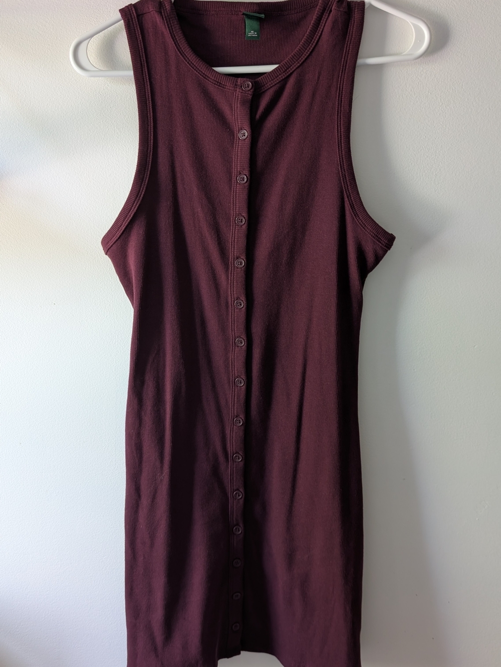 wild fable Sleeveless Button-Front Midi Dress in Burgundy